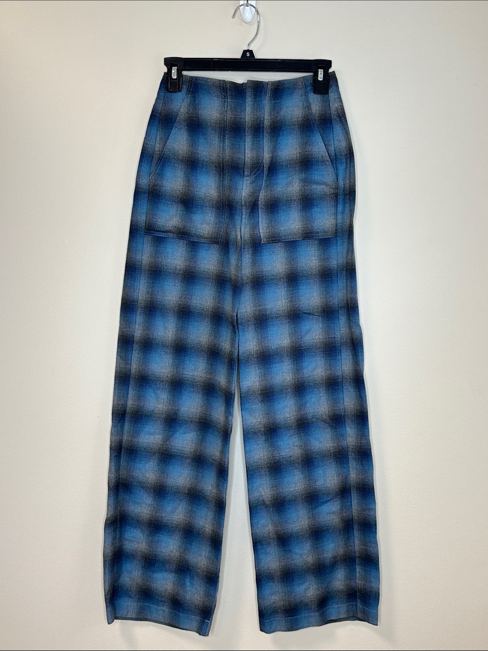 Urban Outfitters Blue Plaid Wide-Leg Women’s Pants Size 4